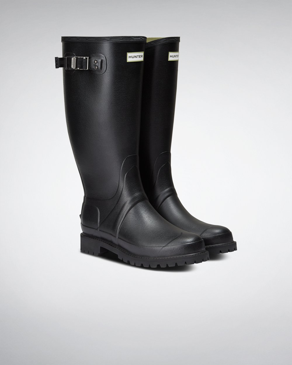 Hunter Balmoral Wide Fit Rain Boots - Discount Mens Black - XSMPHF682